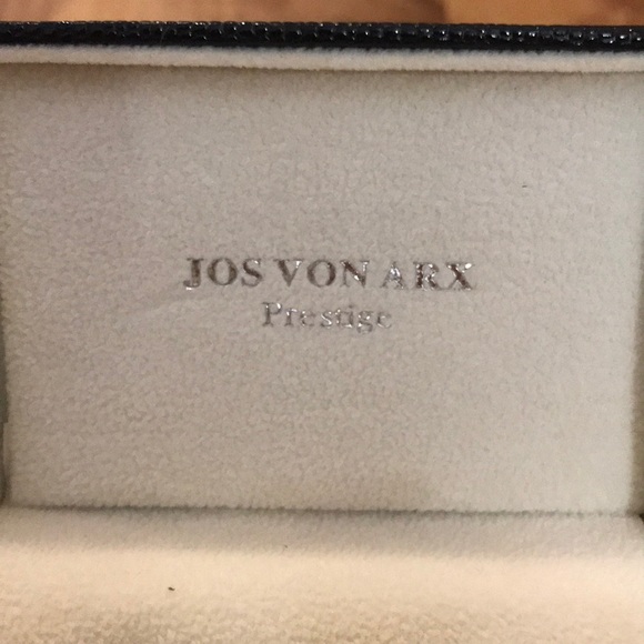 JOS VON ARX Rectangular Silver & Black Cufflink - Picture 2 of 3